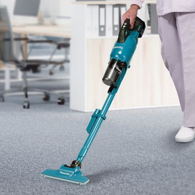 3. Makita DCL286FRF Akku-Stielstaubsauger/Elektrobürste 2-in-1, beutellos, 0,25 l, 100 W, Schwarz/Blau, 3 Ah