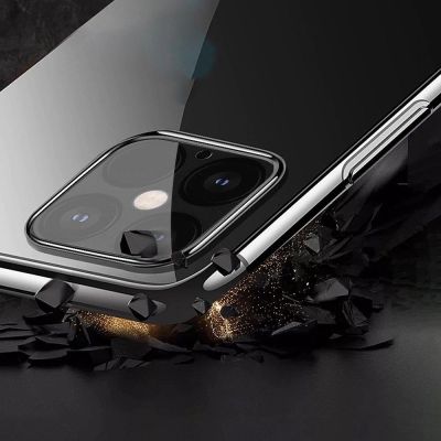 4. Clear Color Silikon Gel Electroplating frame Handyhülle Schutzhülle für iPhone 13 Pro blau