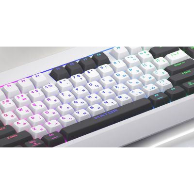 11. Hator Icefall weiße Membran-Gaming-Tastatur (schwarze und weiße Tasten)