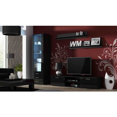 Regal 125 cm (2 Stück) SOHO schwarz matt