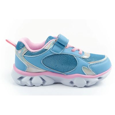 4. Leomil Kinder-Sportschuhe, Sneaker, Stitch Light mit Klettverschluss, blaue LED-Beleuchtung