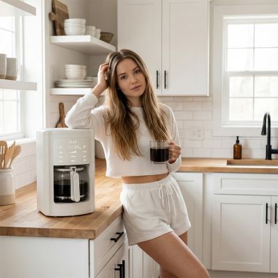 5. ELLE 1,8-Liter-Filterkaffeemaschine, weiß