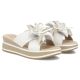 5. Weiße Keilsandalen aus Leder mit Blumenmuster, Modell Filippo DK7636
