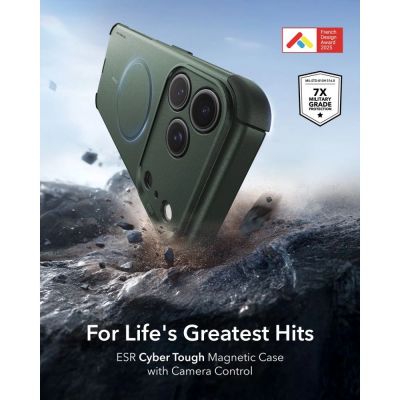2. ESR Cyber ​​Tough MagSafe Hülle für iPhone 18 Pro Max / 17 Pro Max – Grün