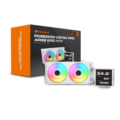5. COUGAR CGR-PSDVPRGB-W-240 All-in-One-Flüssigkeitskühler für Prozessoren, 12 cm, Weiß