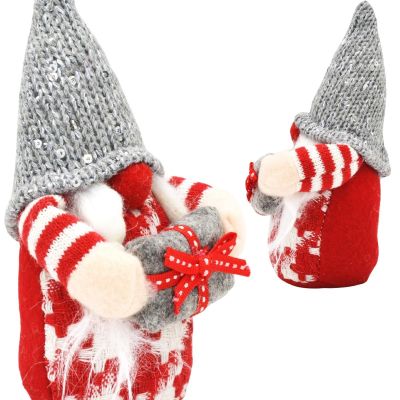 7. Dekorativer Gartenzwerg, 15 cm, graues Mädchen