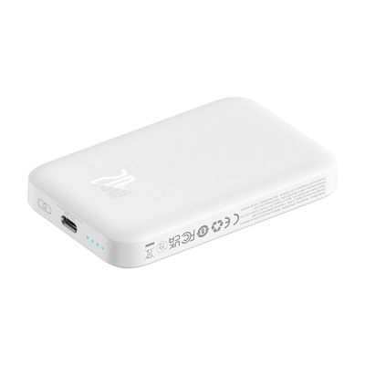 14. Baseus Magnetic Mini Air PPCXM06A 6000mAh 20W Powerbank mit Simple Series USB-C Kabel - Weiß