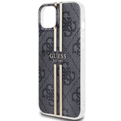 6. Guess IML 4G Gold Stripe Hülle für iPhone 15 Plus / 14 Plus – Schwarz