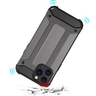 7. Hybrid Armor robuste TPU/PC Panzer Handyhülle Hard Case für iPhone 13 Pro silber