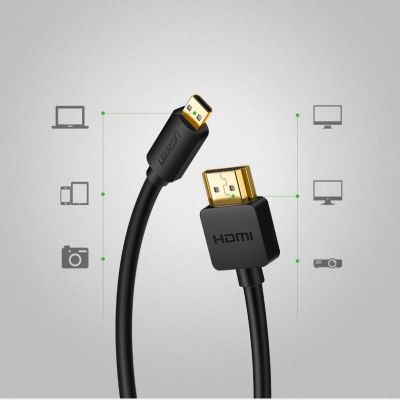 9. Ugreen Kabel HDMI - Micro HDMI Kabel 19 Pin 2.0V 4K 60Hz 30AWG 1.5m schwarz (30102)