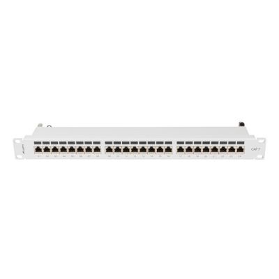 6. LANBERG Patchpanel, 24 Ports, 1 HE, 19" CAT.7 FTP, Grau, PPS7-1024-S