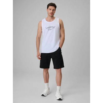 3. Ärmelloses Herren-T-Shirt mit Aufdruck, reguläre Passform, 4F 4FRSS26TSLEM331-10S
