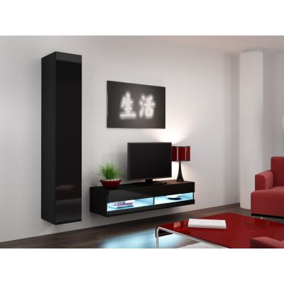 11. TV-Schrank VIGO NEW '140' 30/140/40 schwarz/schwarz poliert