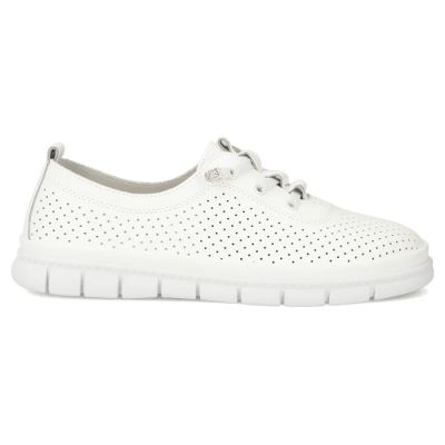 2. Damen-Lederschuhe mit Lochmuster, weiß, Filippo DP7671