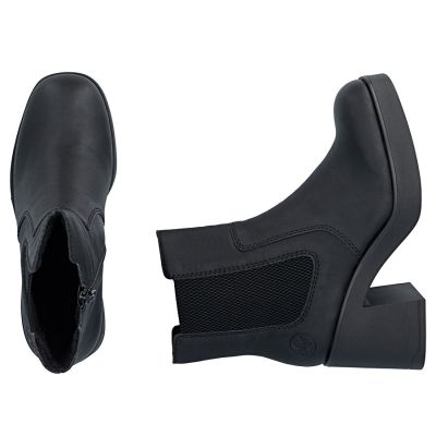 5. Damen-Chelsea-Boots mit Blockabsatz, gefüttert, schwarz, Rieker 58081-00