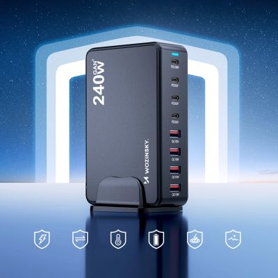 8. Wozinsky 240W GaN QC3 Ladestation – Schwarz
