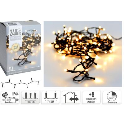 13. Lichterkette für den Weihnachtsbaum, 240 LEDs, Timer, warmweiß