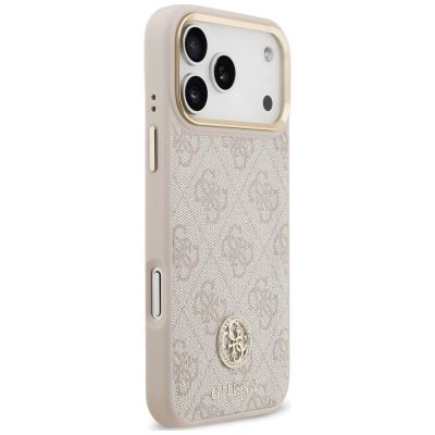 4. Guess 4G Strass Logo MagSafe Hülle für iPhone 18 Pro Max / 17 Pro Max – Rosa