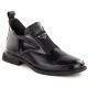 8. Damen-Lackleder-Stiefeletten in Kroko-Optik mit Zierelement, schwarz, Filippo DBT6425