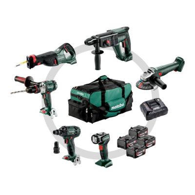 METABO KOMBI-SET 18V 6.1 (SB18LTX +SSW18LTX300BL +KH18LTX24 +W18L9-125QUICK +SSEP18LT +ULA) 4x4.0Ah BEUTEL