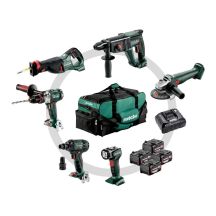 METABO KOMBI-SET 18V 6.1 (SB18LTX +SSW18LTX300BL +KH18LTX24 +W18L9-125QUICK +SSEP18LT +ULA) 4x4.0Ah BEUTEL