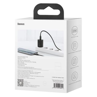 8. Baseus Super Si 1C Schnellladegerät USB Typ C 25W Power Delivery Quick Charge schwarz (CCSP020101)