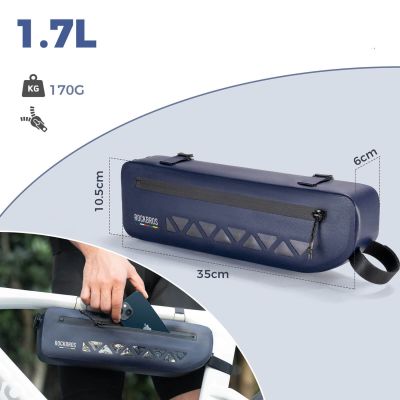 5. Rockbros AS-140 ROAD TO SKY wasserdichte Rahmentasche 1,7 l - blau