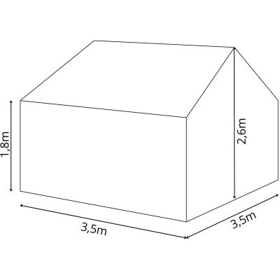 21. Gartengarage-Pavillon 3,50 x 3,50 x 2,60 m, grau, Saska Garten