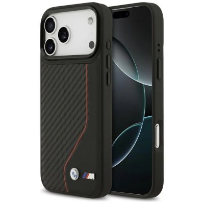 BMW M Carbon Line & Logo MagSafe Case für iPhone 17 Pro Max – Rot