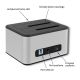 8. QOLTEC Dockingstation für 2 Festplatten 2x HDD/SSD 2,5"/3,5" SATA | USB 3.0 | KLONEN