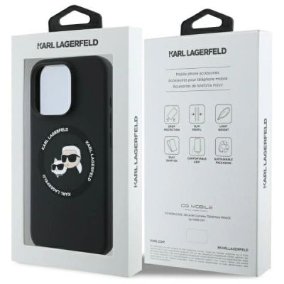 8. Karl Lagerfeld KLHMP16XSKCHTCK iPhone 16 Pro Max 6,9" schwarz/schwarz Hardcase Silikon Karl&Choupette Heads MagSafe