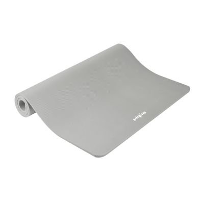 Gymnastikmatte für Yoga, Pilates, Fitness, 190 x 115 cm, 2 cm dick, NBR-Material, grau, REBEL ACTIVE