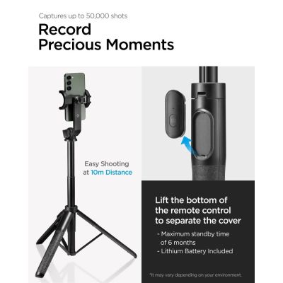 11. Spigen S560W Bluetooth-Selfie-Stick mit Stativ – Schwarz