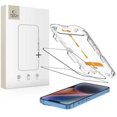 Tech-Protect Quick Set+ 2er-Pack Schutzglas für iPhone 13 / 13 PRO / 14 / 16e / 17e