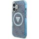 2. Guess IML Metal Glitter 4G Circle Triangle MagSafe Case für iPhone 16 - Blau
