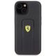 3. Ferrari Grip Stand Metall-Logo-Hülle für iPhone 15 – Schwarz