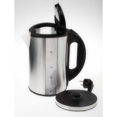 6. Adler AD 1216 Wasserkocher (2000W 1,8l; silber)