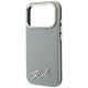 6. Karl Lagerfeld Saffiano MagSafe Hülle mit kleinem Schriftzug und Metalllogo für iPhone 17 Pro Max / 18 Pro Max – Beige