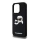 6. Karl Lagerfeld Silikon Karl&Choupette MagSafe Hülle für iPhone 15 Pro Max – Schwarz
