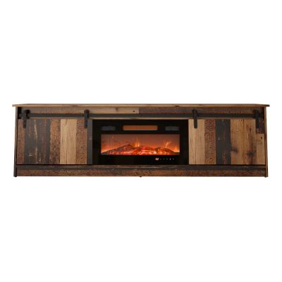 6. GRANERO TV-Schrank + Kamin 200x56,7x35 Altholz