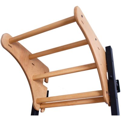 12. Turn-Wandbarren aus Holz und Metall mit 4 Griffen und Holzbank K 211B
