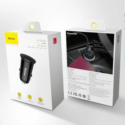 11. Baseus Circular PPS Smart-Autoladegerät mit USB Quick Charge 4.0 QC 4.0 und USB-C PD 3.0 SCP-Anschlüssen schwarz (CCALL-YS01)