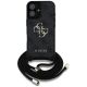 2. Guess 4G Big Logo Cord Stap Crossbody Case für iPhone 16 Plus Schwarz