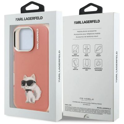 8. Karl Lagerfeld IML Aquarelle Choupette & Logo Hülle für iPhone 16 Pro Max - Pink