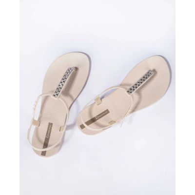 5. Ipanema Sandal Class Damen-Flip-Flop-Sandalen in Beige mit Strasssteinen