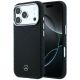 Mercedes Leder-Halbhülle in Holzoptik mit MagSafe-Funktion für iPhone 17 Pro – Schwarz