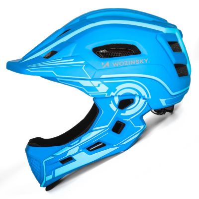 3. Wozinsky Kinder-Integralhelm mit USB-Rücklicht, Größe S – Blau
