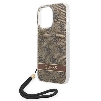 5. Guess GUOHCP14XH4STW iPhone 14 Pro Max 6,7 "braun / braunes Hardcase 4G Print Strap