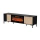 4. MERCI TV-Schrank 180x40x53,5 Schwarz/Eiche (Artisan) + Kamin