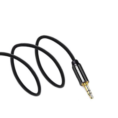 4. Wozinsky AUX-Kabel, rechtwinklig (Stecker-Stecker), Mini-Klinkenkabel, 3 m, Schwarz